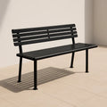 Bancs de parc extérieur rectangulaire en acier noir