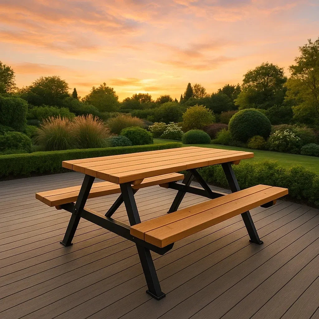 Table de pique-nique table de pique-nique extérieur bois métal