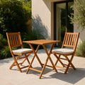 Ensemble bistro de jardin ensemble de 3 pièces table chaise de jardin bois d'acacia pliable 70x70x75 cm