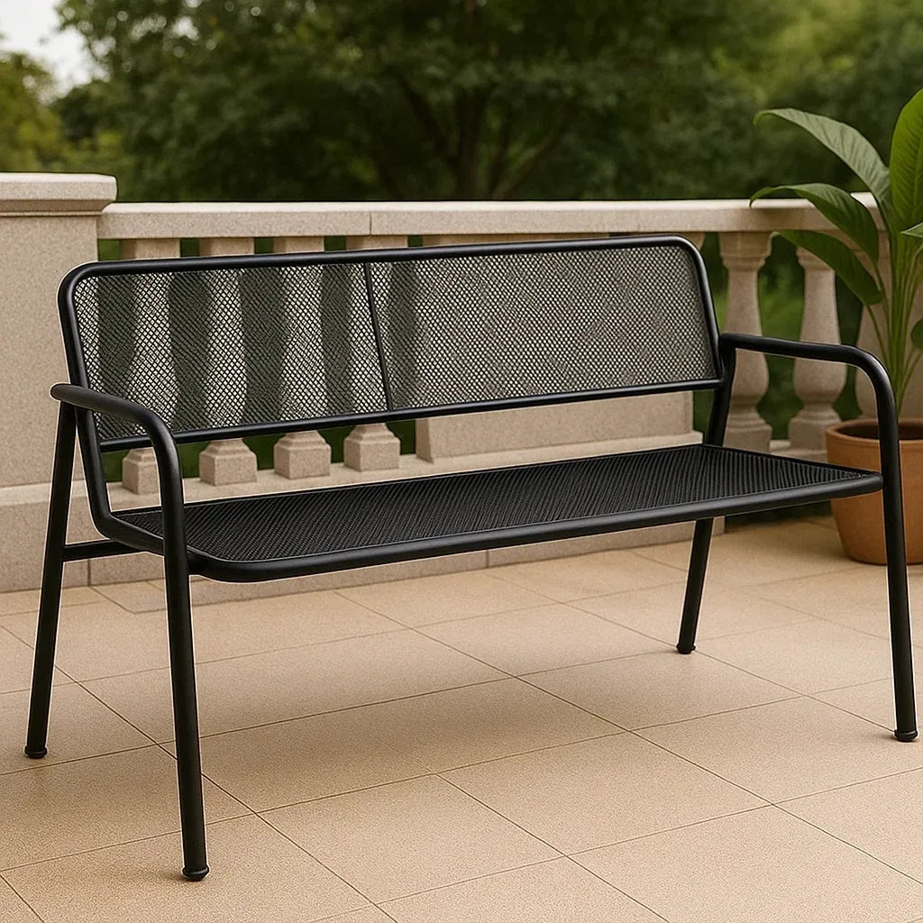 Bancs de parc en métal noir extérieur