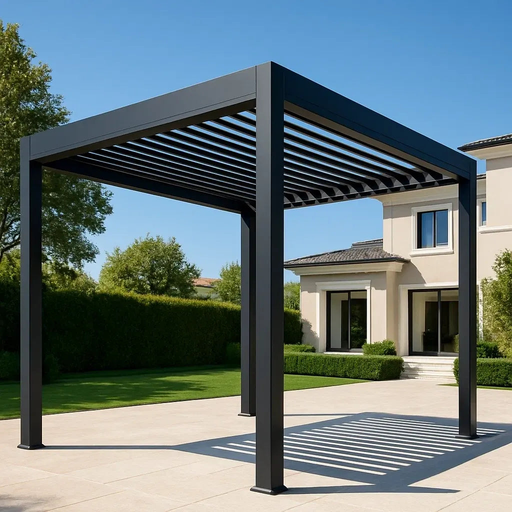 Pergolas d'extérieur pergola en aluminium 3x3 m noir avec lames orientables