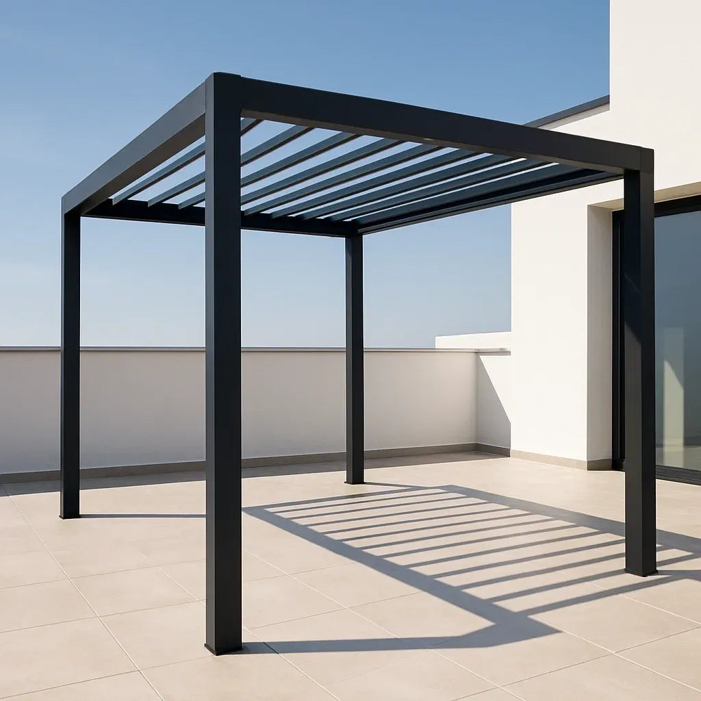 Pergolas d'extérieur pergola en aluminium rectangulaire noir