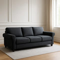 Canapés canapé 3 places en polyester noir