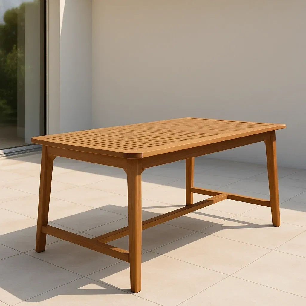 Table à manger de jardin table de jardin rectangulaire en teck 180x90x75 cm
