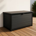 Coffre de rangement extérieur en résine anthracite 122x54x58 cm