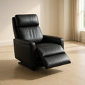 Chaises fauteuil inclinable en cuir noir avec repose-pieds réglables 100x80x90 cm