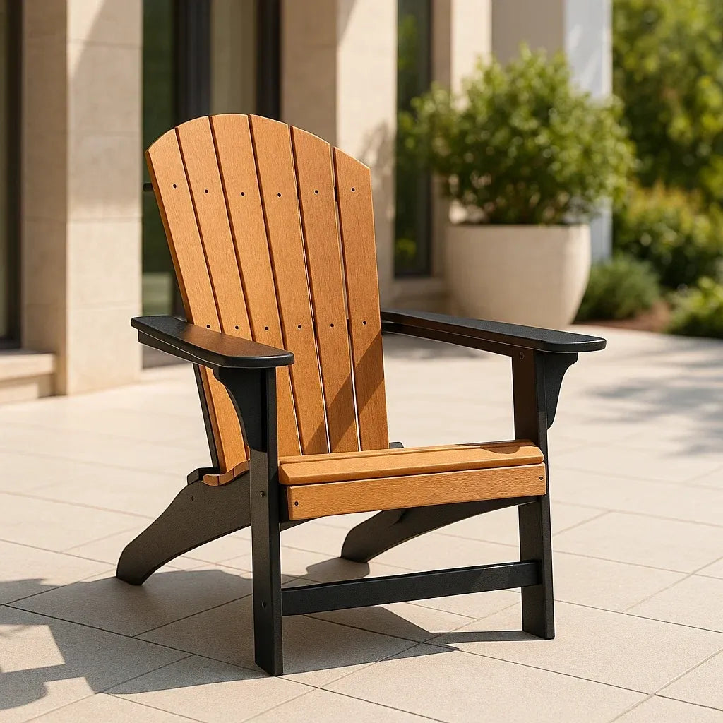 Fauteuils Adirondack d'extérieur chaise Adirondack en bois composite et métal marron/noir