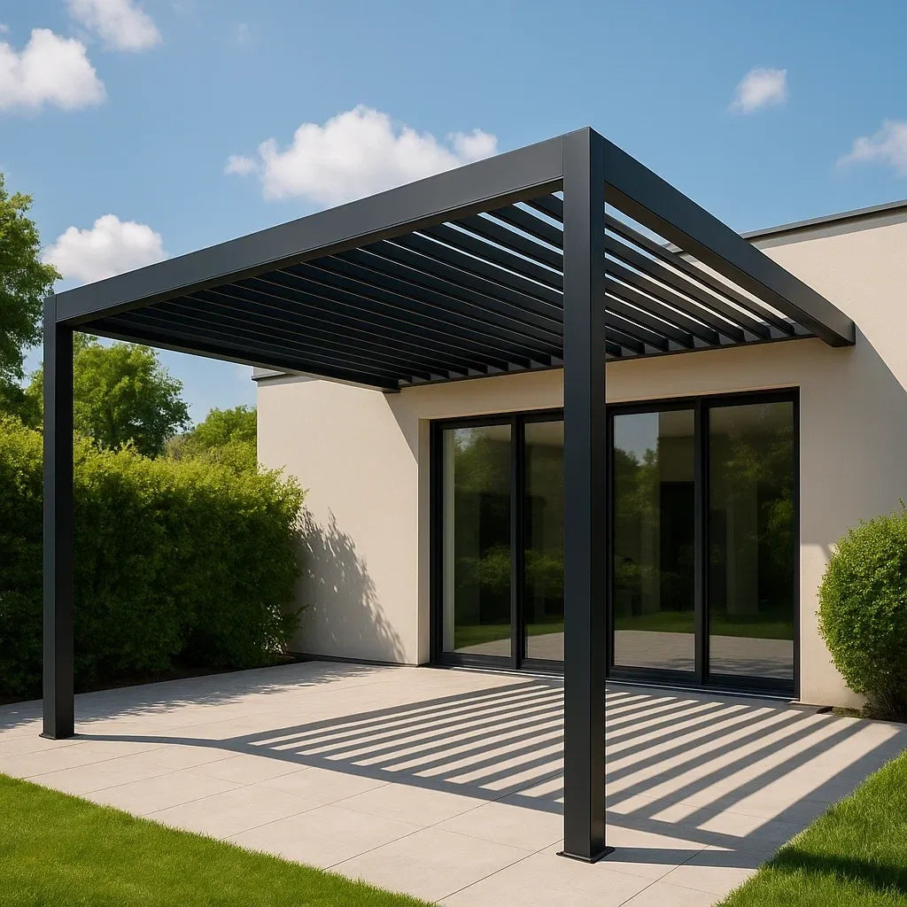 Pergolas d'extérieur pergola d'ombrage en aluminium noir